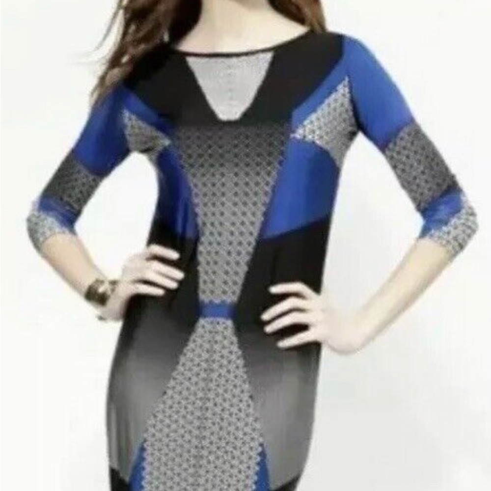 BCBG MAXAZRIA DAWSON BLUE DRESS. SZ S